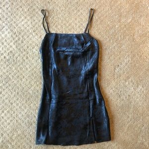 Black satin dress